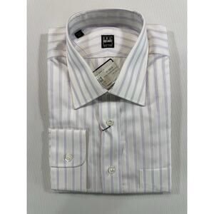 Ike Behar New York 17 34 Lavender Stripe Cotton Dress Shirt NWT Peru